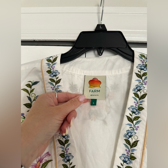 FARM Rio Off-White Sweet Bloom Dreamscape Organic Cotton Mini Dress - Picture 8 of 9